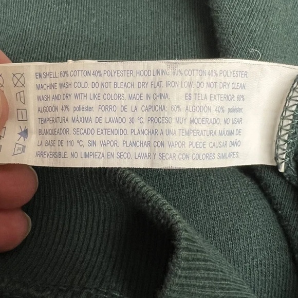 Forever 21 Hoodie Cropped Women’s Small Green Y2K LA CREW Pullover Sweatshirt - Picture 10 of 10